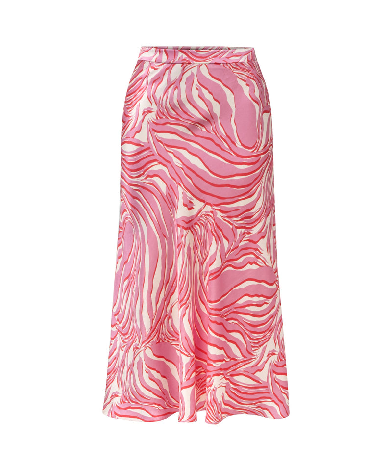 Ipekyol Patterned Satin Midi Skirt Pink