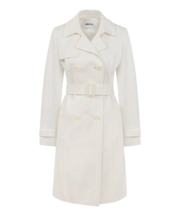 Ipekyol Classic Trench Coat With Belt Accessories White