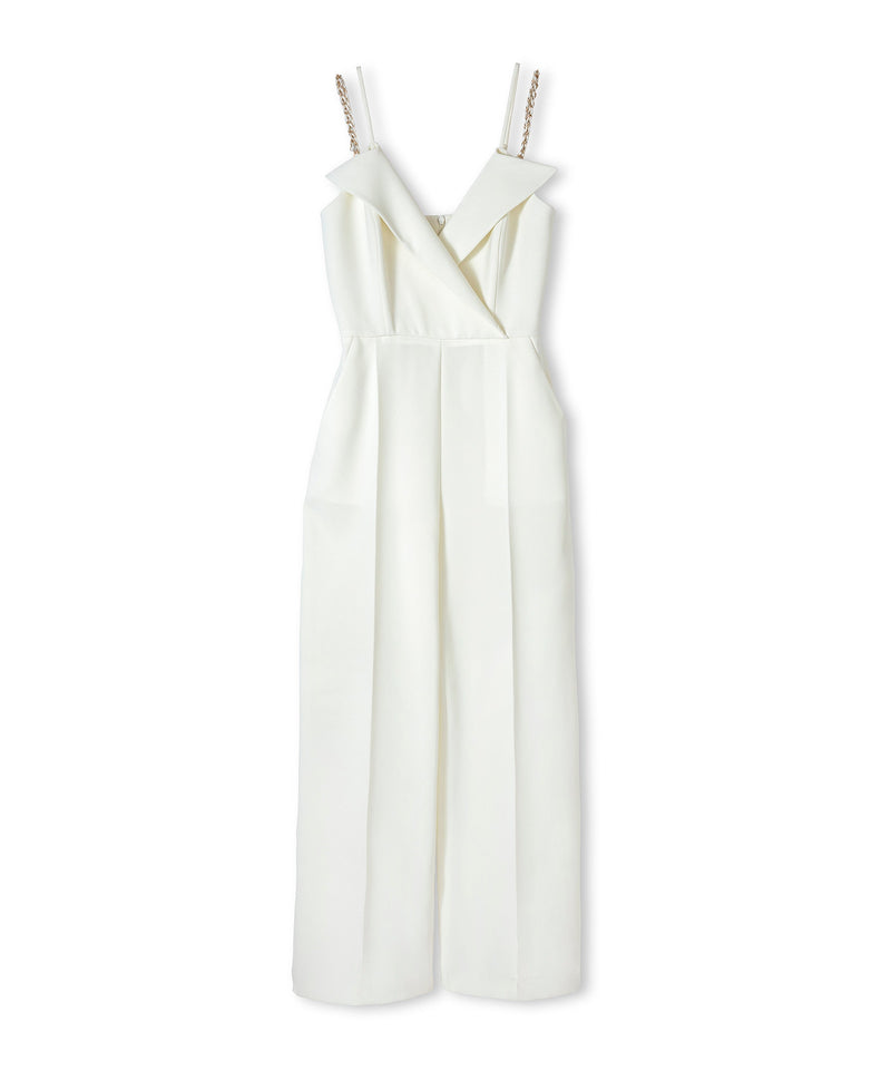 Ipekyol Chain Strap Double-Breasted Jumpsuit Off White