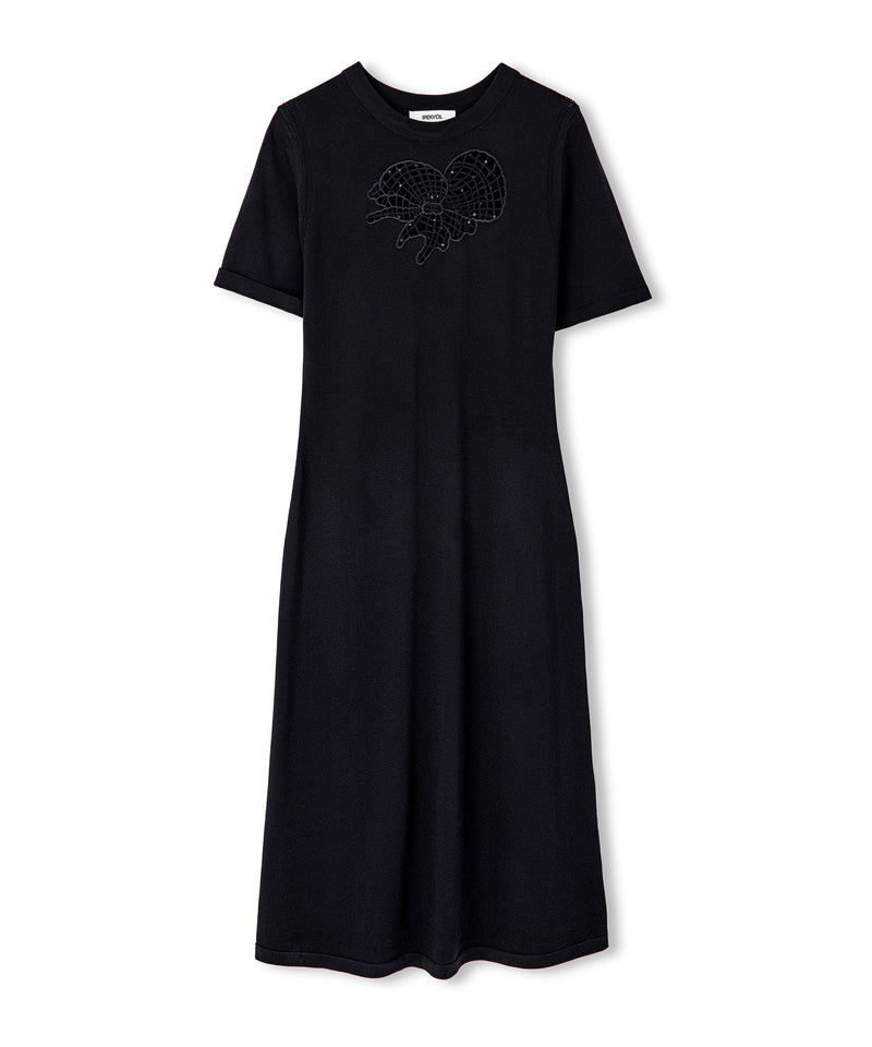 Ipekyol Embroidered Knit Dress Black