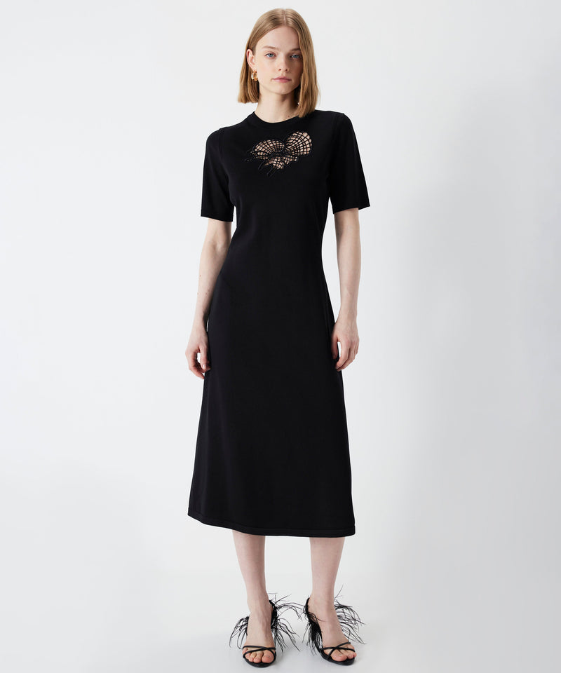 Ipekyol Embroidered Knit Dress Black