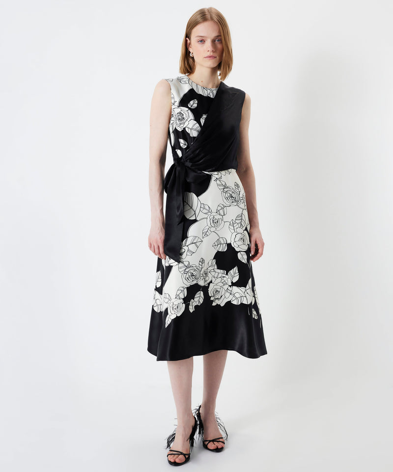 Ipekyol Tie-Front Patterned Dress Oil