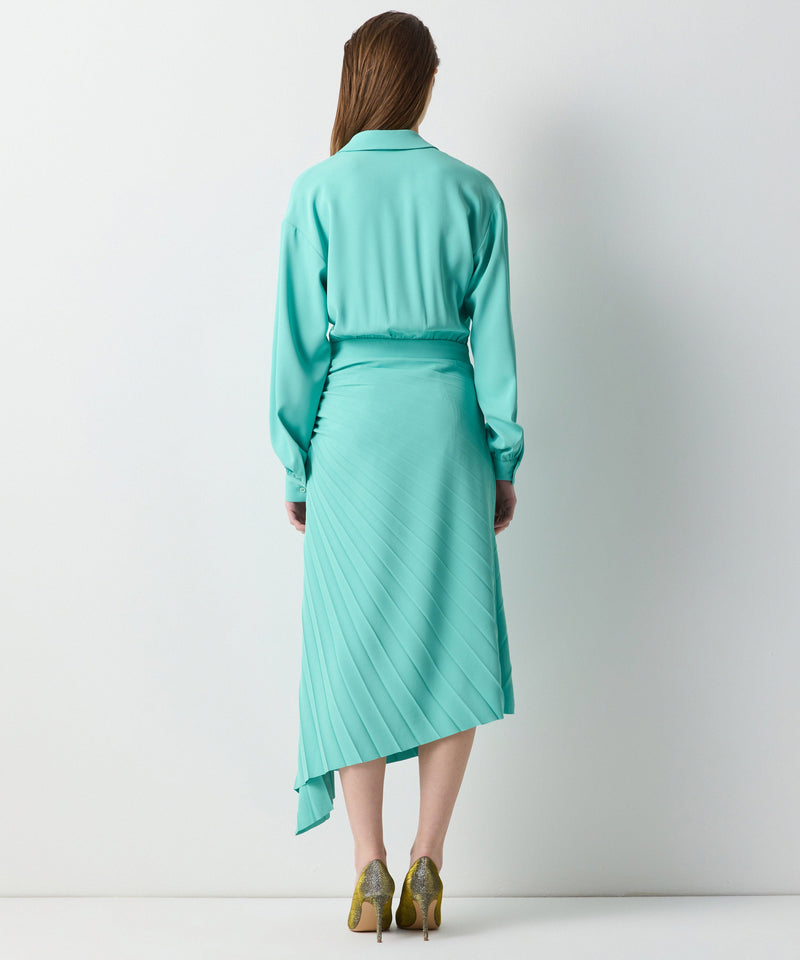 Ipekyol Pleated Shirt Collar Dress Green