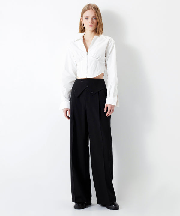 Ipekyol Double-Layered Waist Detailed Trousers Black