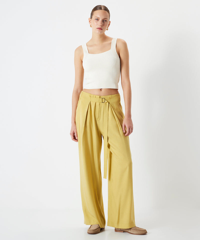 Ipekyol Wide Leg Fit Trousers With Metal Accessories Olive