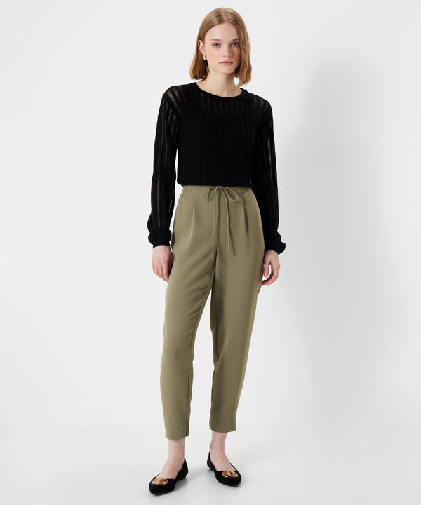 Ipekyol Trousers With Elastic Waist Khaki