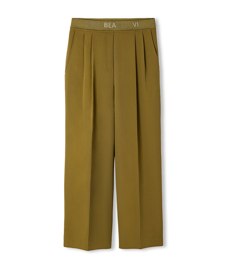 Ipekyol Slogan Trousers Khaki