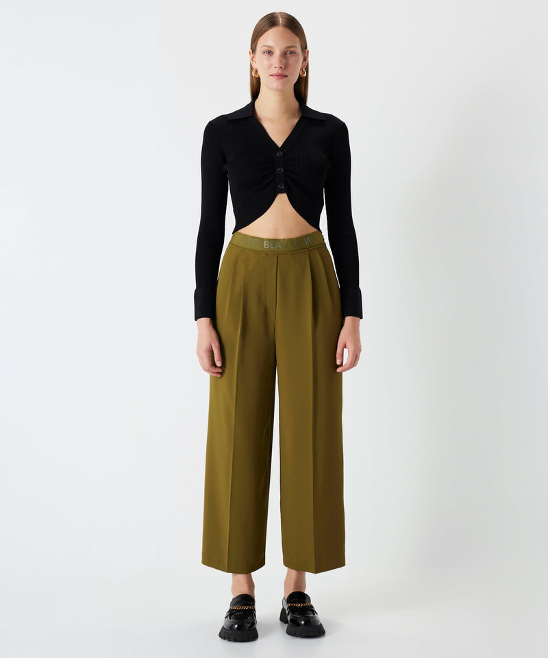 Ipekyol Slogan Trousers Khaki