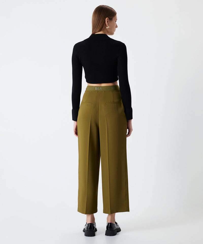 Ipekyol Slogan Trousers Khaki