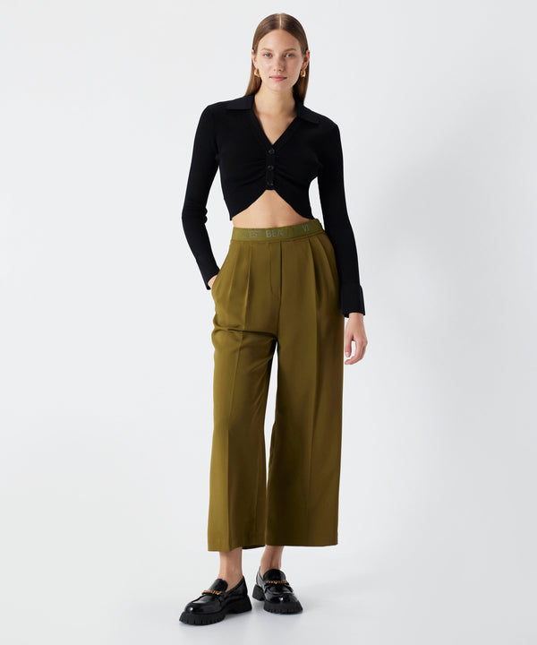 Ipekyol Slogan Trousers Khaki