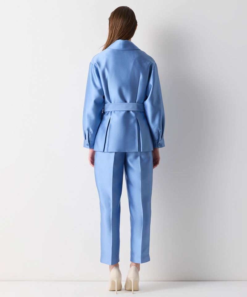 Ipekyol Inverted Pleat Solid Jacket Blue