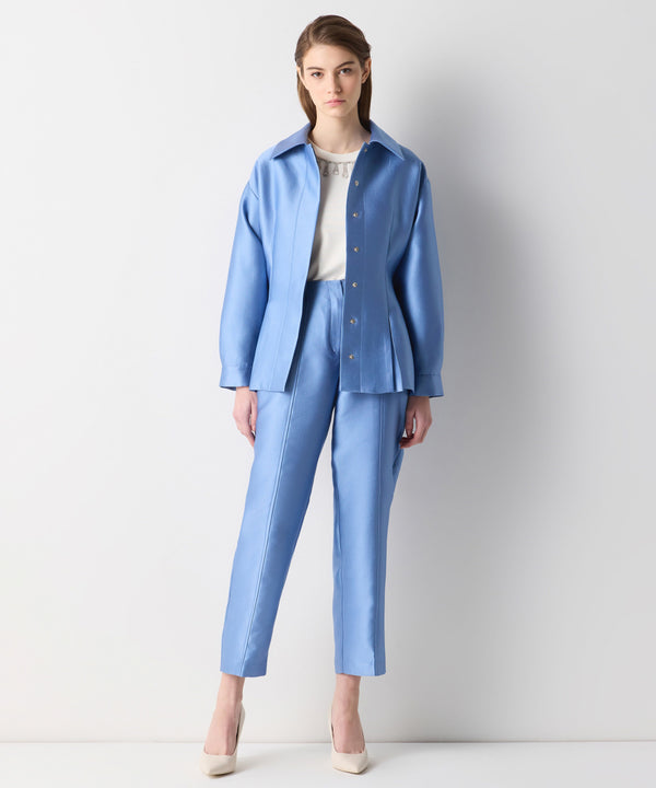 Ipekyol Inverted Pleat Solid Jacket Blue