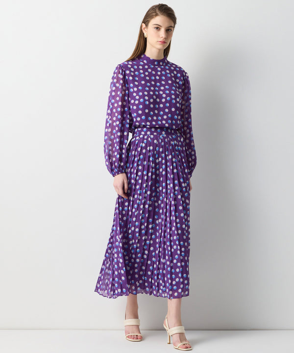 Ipekyol Dotted Print Long Sleeve Blouse Purple