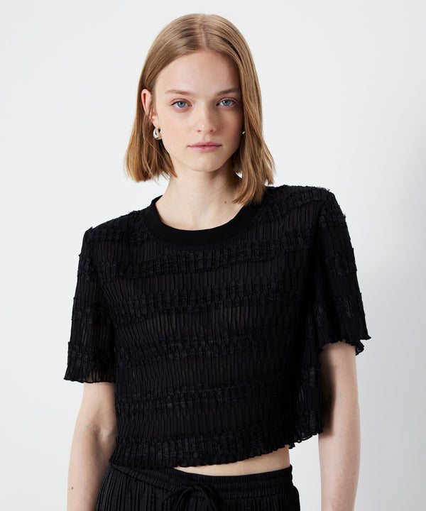 Ipekyol Contrast Textured Blouse Black