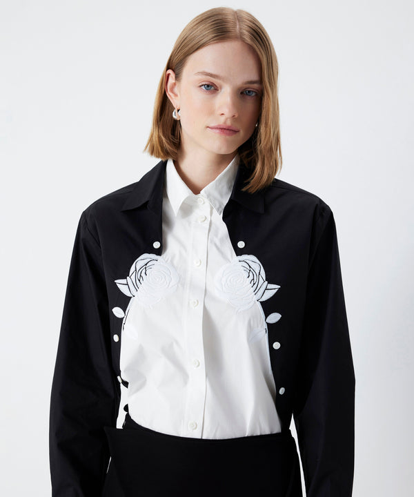 Ipekyol Colorblock Embroidery Shirt Black