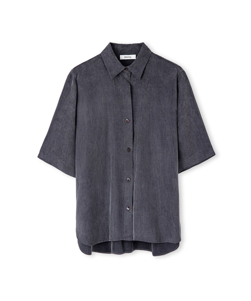 Ipekyol Solid Short Sleeve Shirt Navy Blue