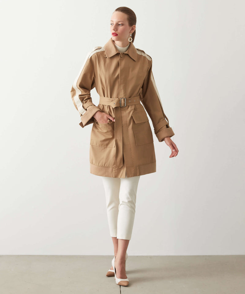 Ipekyol Color Block Trench Coat Natural