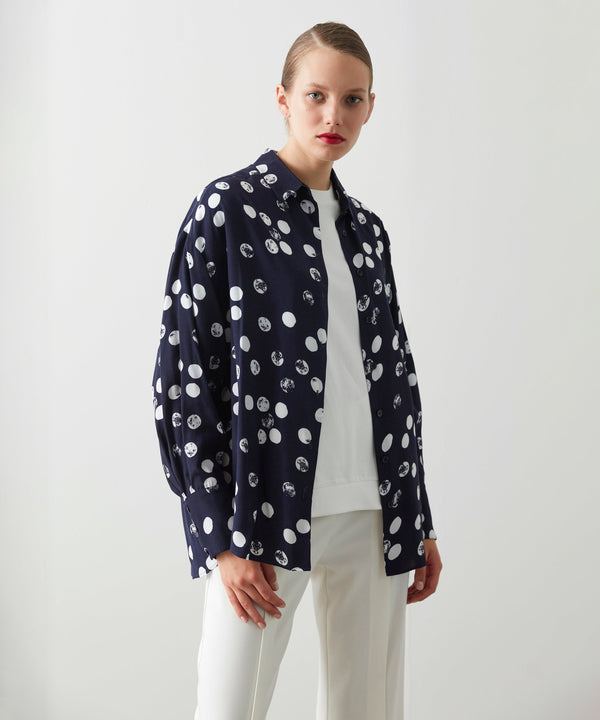 Ipekyol Polka Dot Shirt Navy