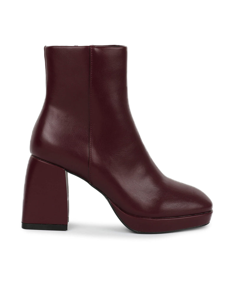 Ipekyol Pu Heeled Boots Bordeaux