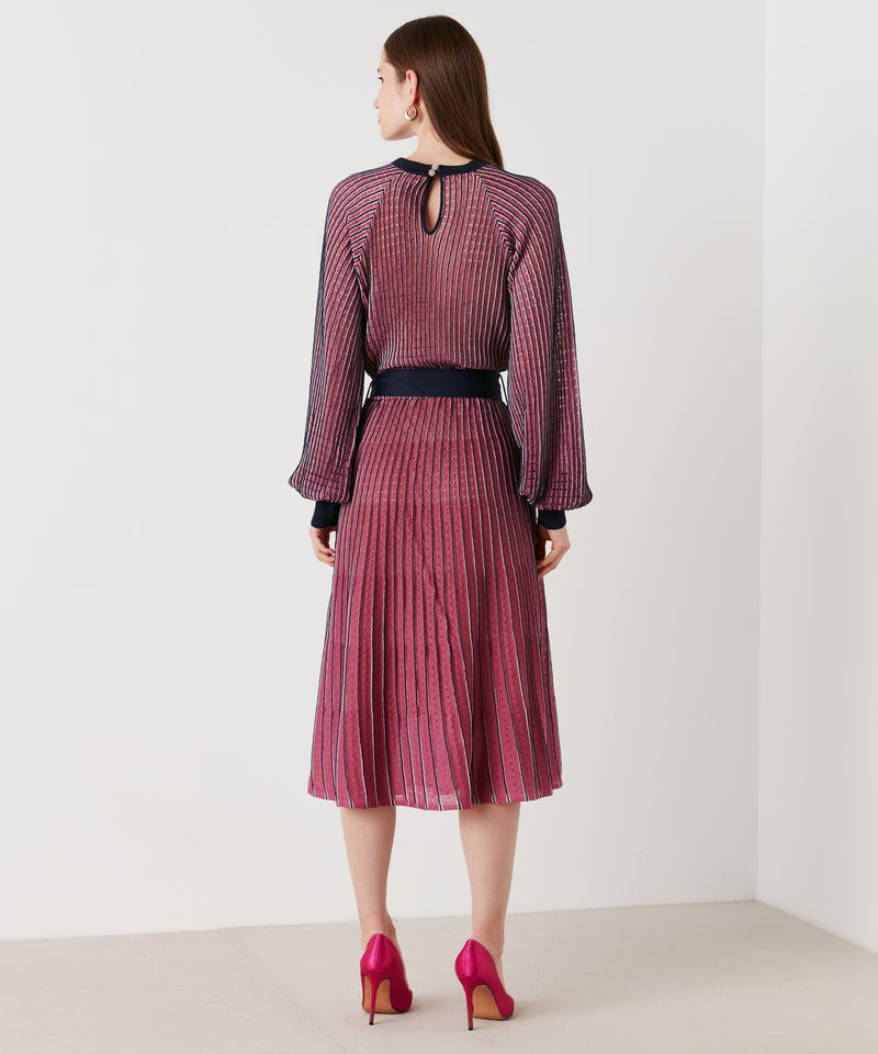 Ipekyol Contrast Neck Midi Dress Pink