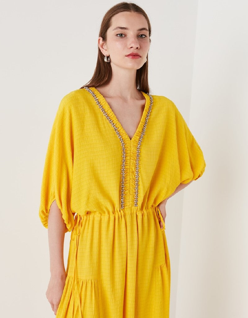 Ipekyol Midi Dress With Embellished Detail Yellow