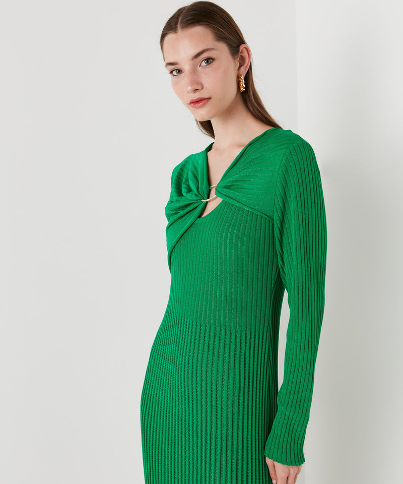 Ipekyol Knitted Dress With Fixed Jacket Green