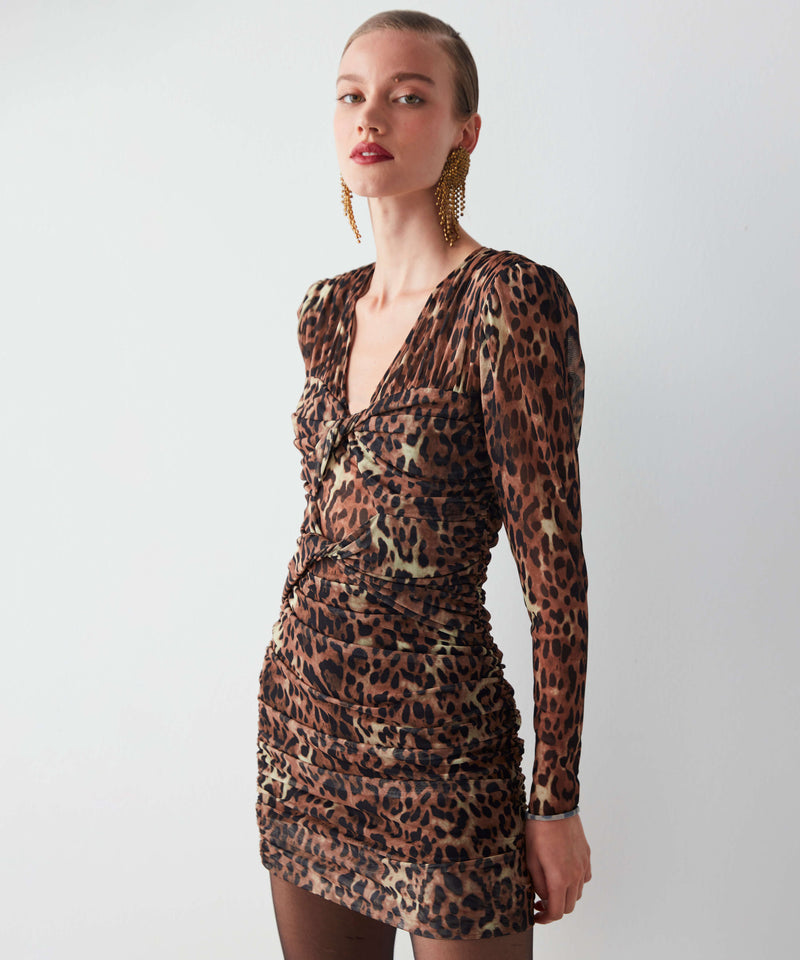 Ipekyol Leopard Print Mini Dress Brown