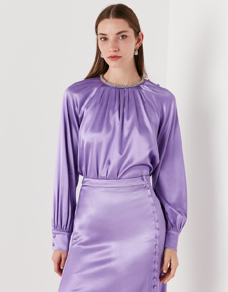 Ipekyol Buttoned Solid Skirt Lilac