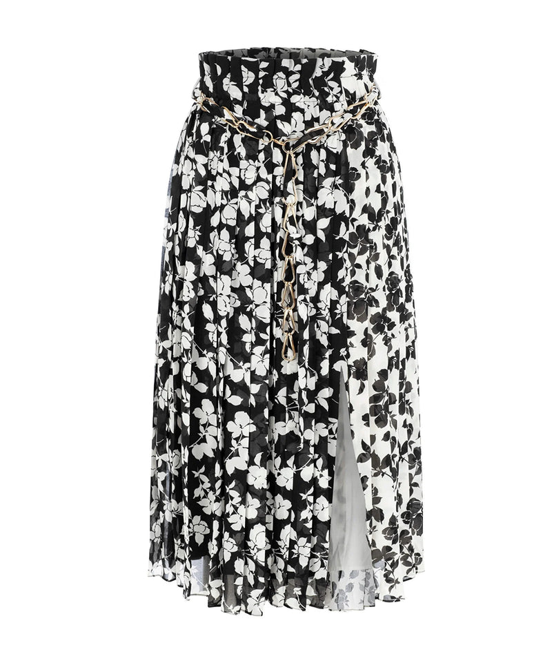 Ipekyol Floral Print Skirt With Side Slit Black