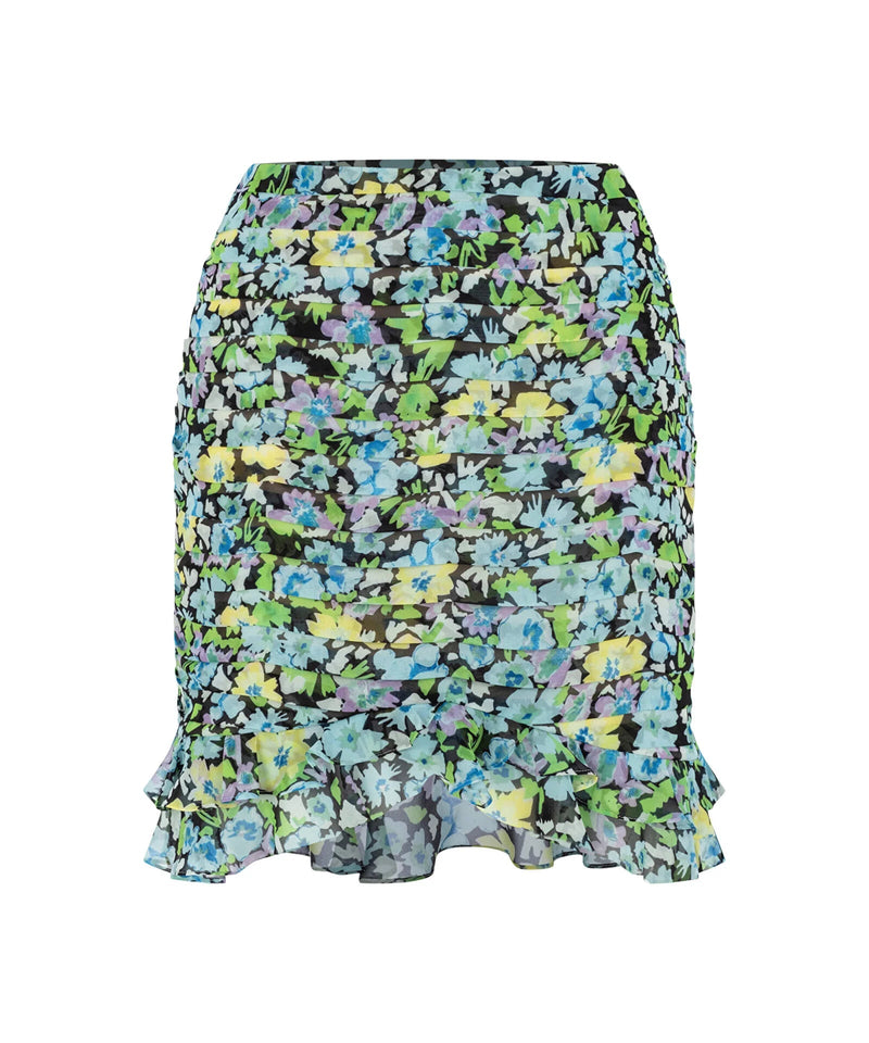 Ipekyol High Waist Printed Flounce Skirt Blue