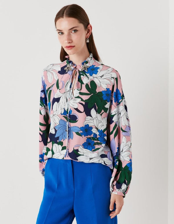 Ipekyol Multicolored Floral Printed Blouse Blue