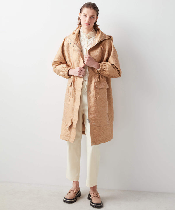 Ipekyol All Over Leopard Jacquard Overcoat Natural