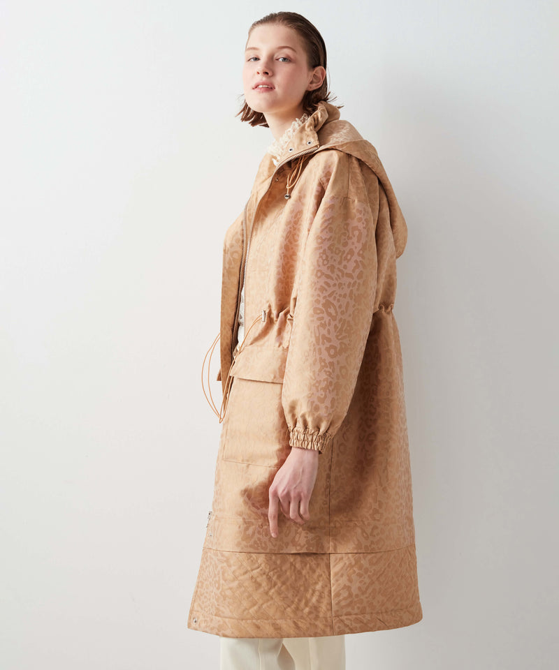 Ipekyol All Over Leopard Jacquard Overcoat Natural