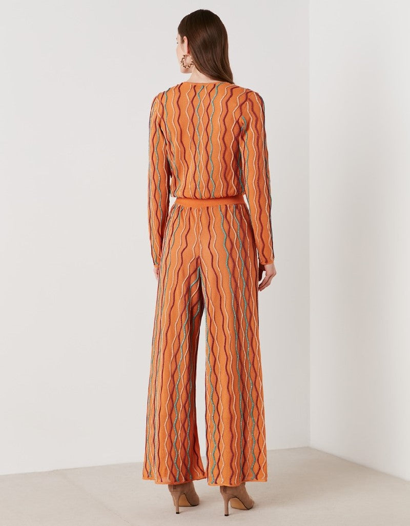 Ipekyol Asymmetrical Front Lurex Jumpsuit Orange