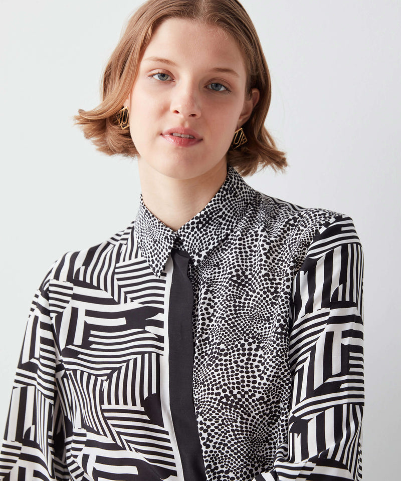 Ipekyol All Over Geometric Dot Printed Shirt Black