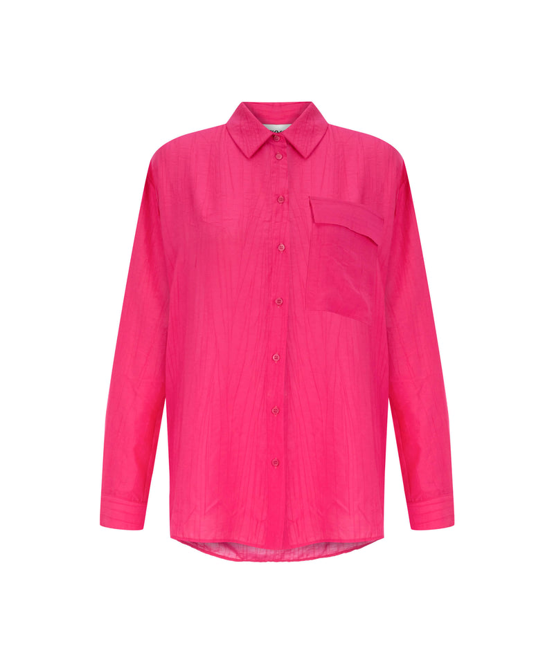 Ipekyol Oversize Textured Shirt Fuschia