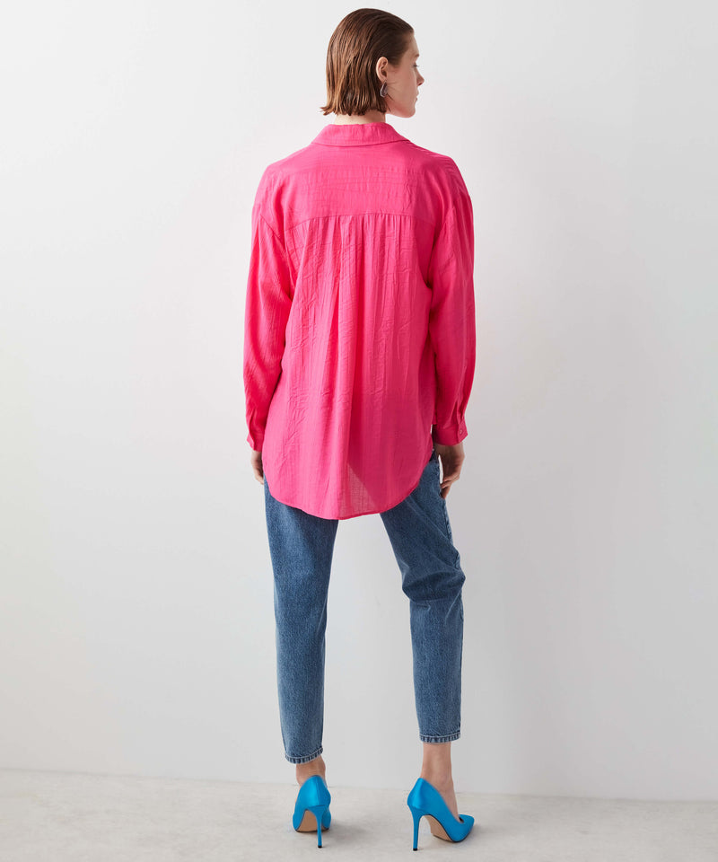 Ipekyol Oversize Textured Shirt Fuschia