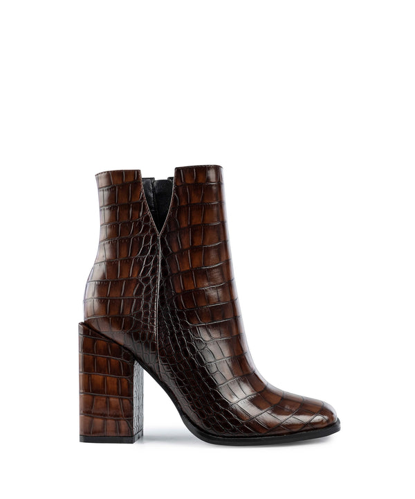 Ipekyol Crocodile Skin Pattern Boots With Zip Brown