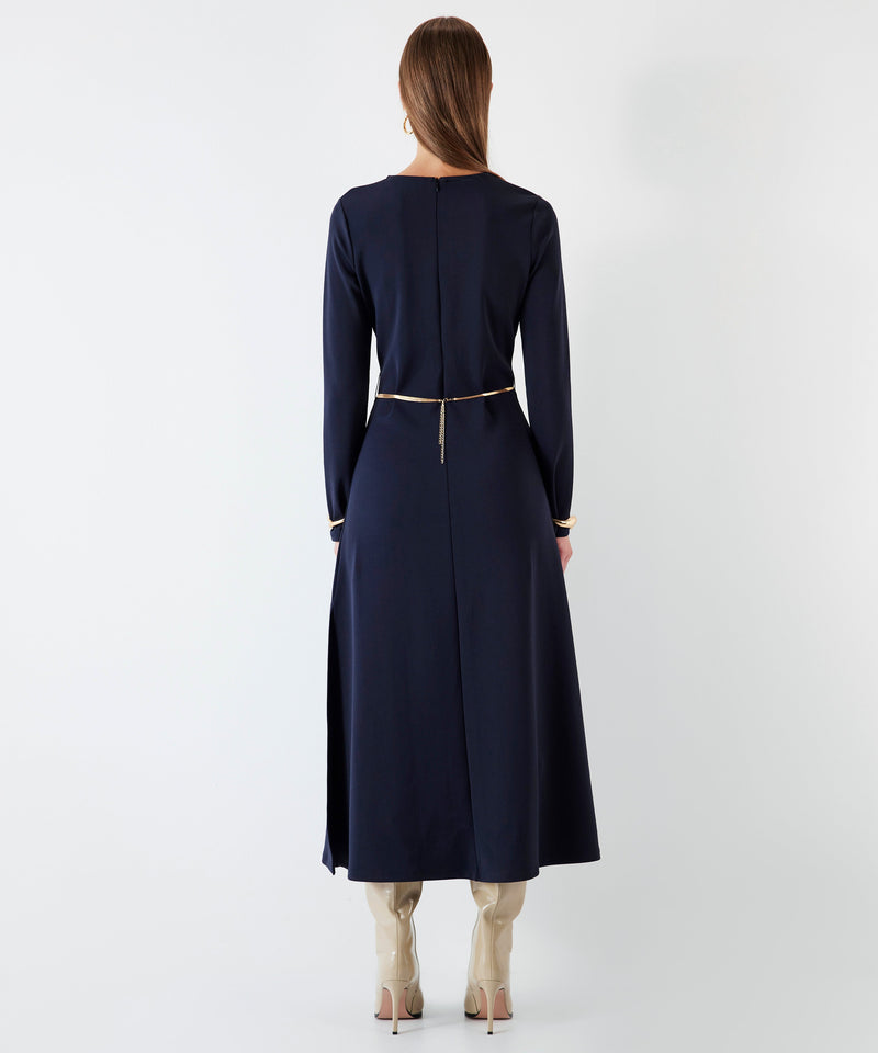 Ipekyol Dress With Chain Accessories Navy Blue