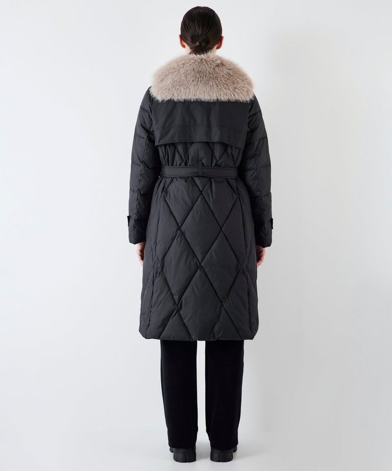 Ipekyol Puffer Jacket With Faux Fur Trim Black