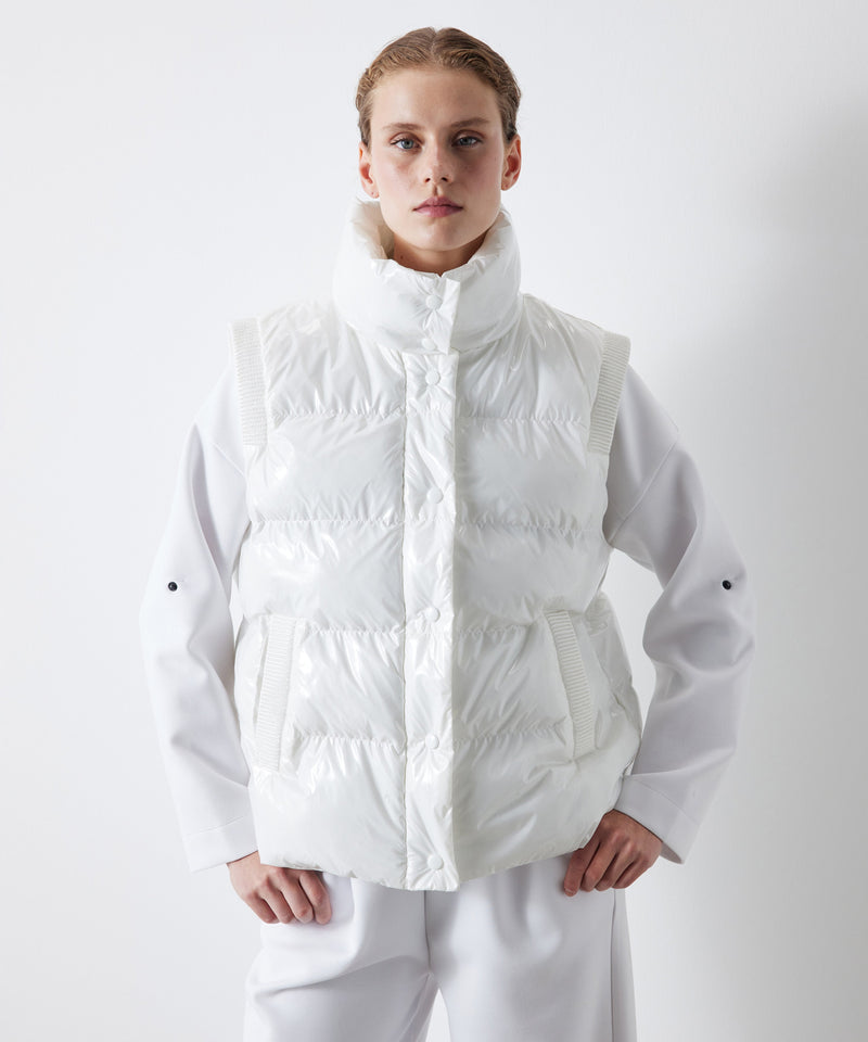 Ipekyol Inflatable Stand Up Collar Vest White