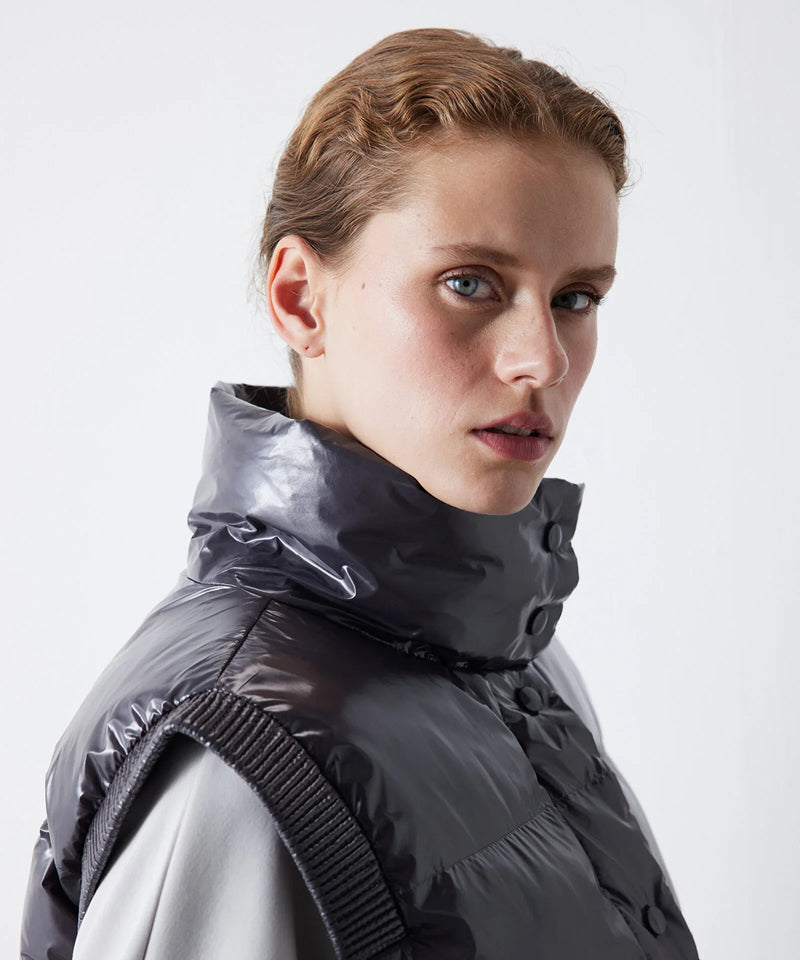 Ipekyol Inflatable Stand Up Collar Vest Anthracite