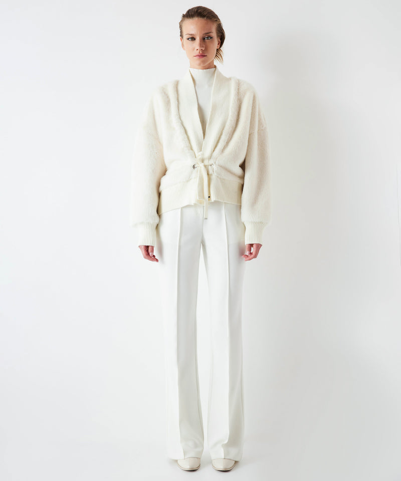 Ipekyol Knitwear Mix Plush Coat White