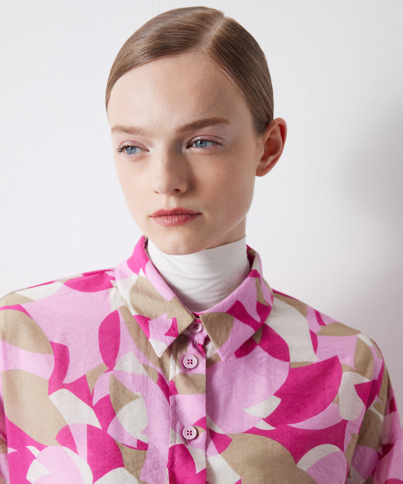 Ipekyol Patterned Oversize Shirt Pink