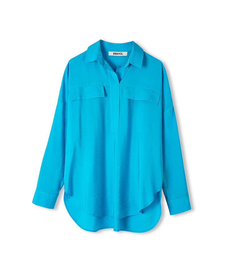 Ipekyol Basic Long Sleeve Shirt Blue