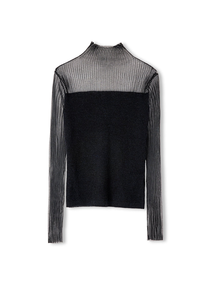 Ipekyol Tulle Garnished Knitwear Black