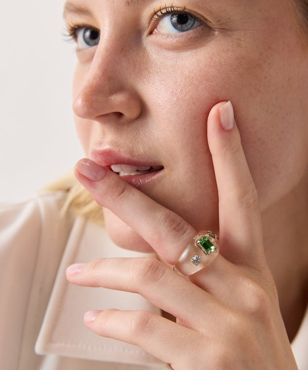 Ipekyol Shiny Stone Ring White