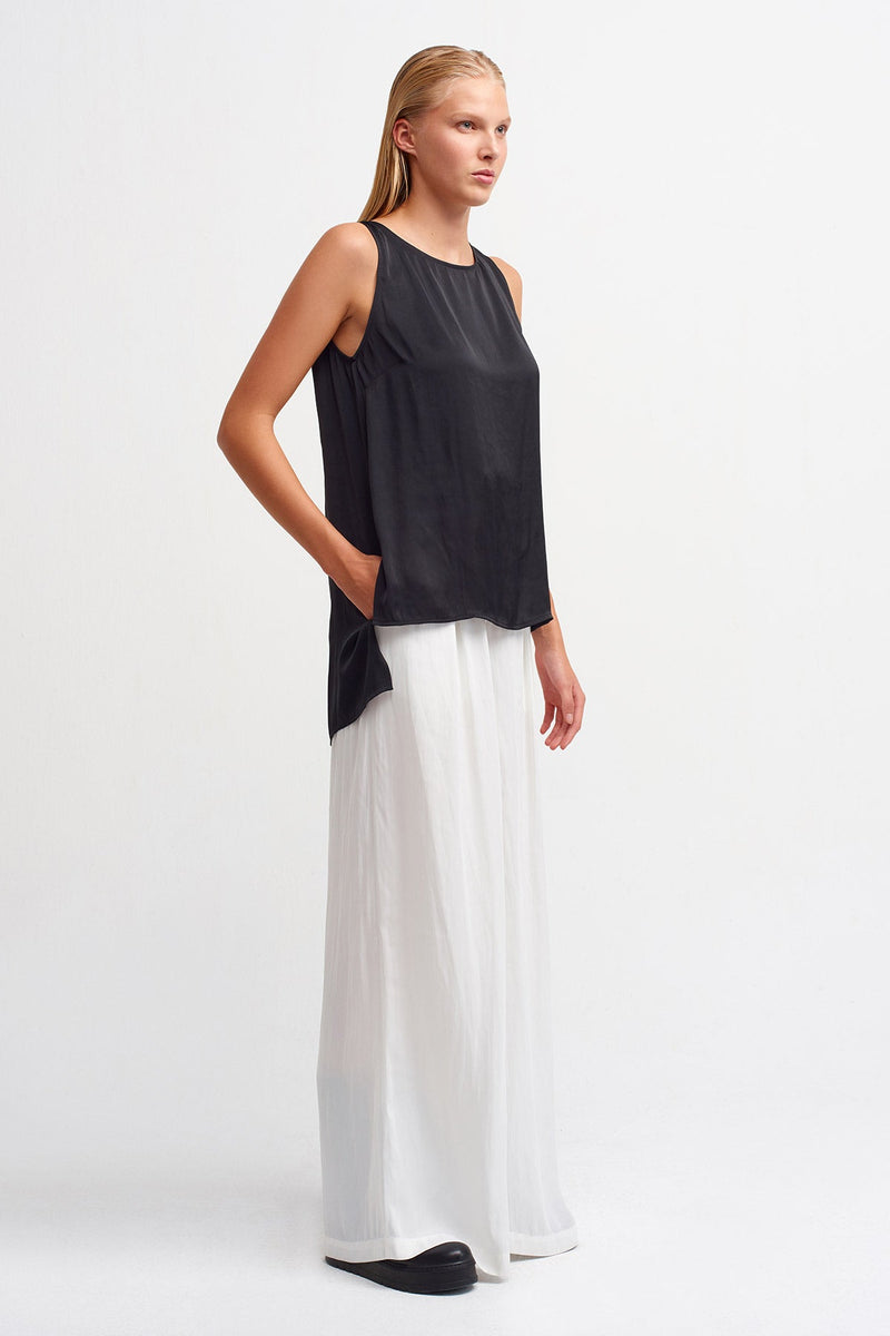 Nu Sleeveless Dip Hem Blouse Black