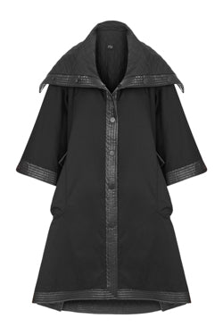 Nu Quilted Detail Poncho  Black