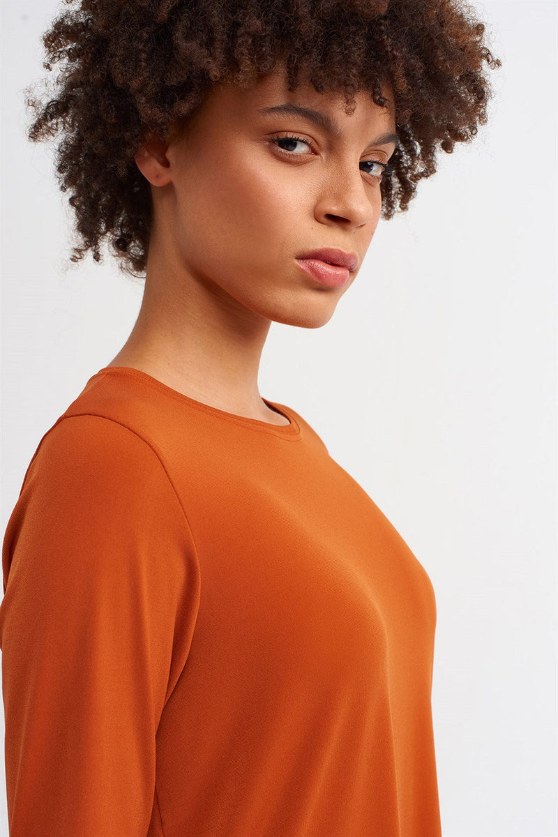 Nu Dip Hem T-Shirt Terra Cotta